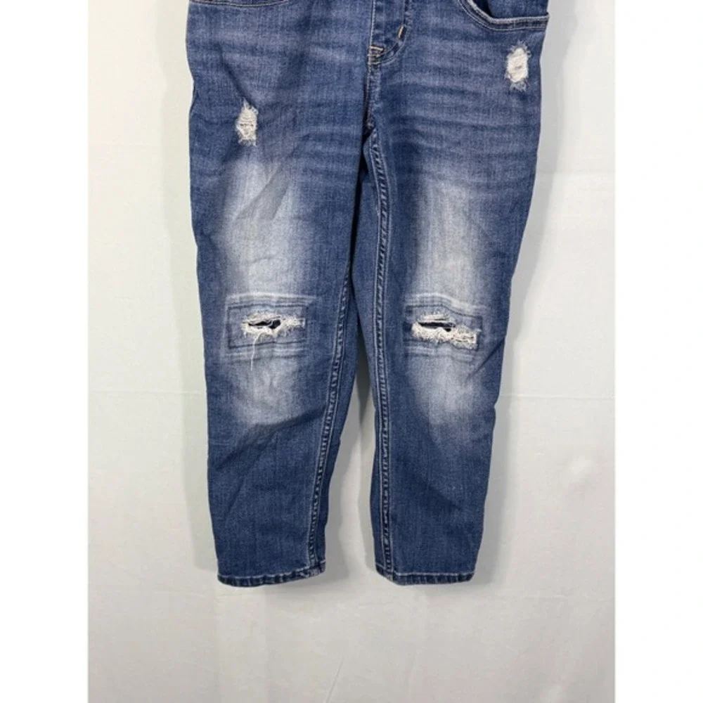 Abercrombie Kids Denim Overalls Kids Blue Distressed Stretch Medium Wash‎